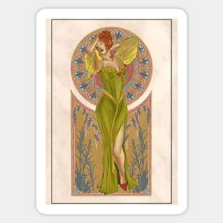 Art nouveau style girl Sticker